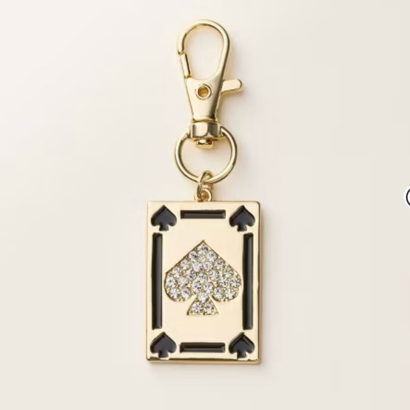 NWT Playing Card Bag Charm Keychain - kate spade new york x Target Gold/Black - Picture 1 of 4